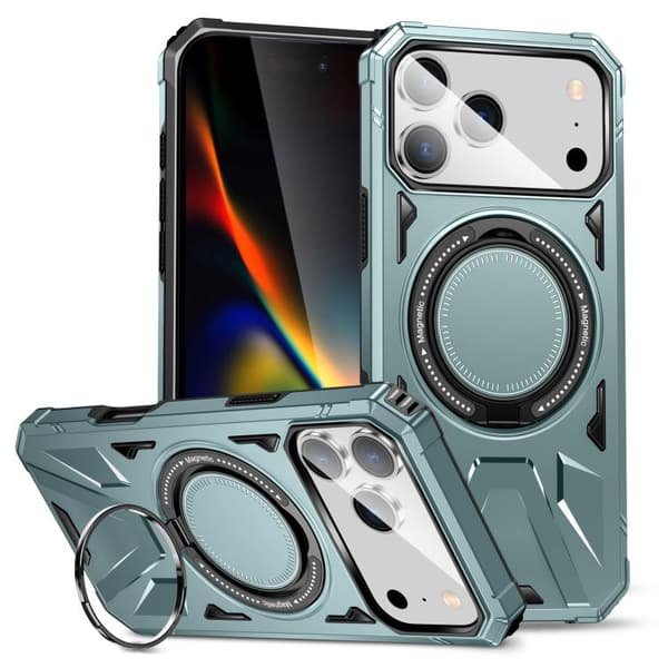 iPhone 17 Pro Skal med MagSafe, Stötsäker med Ringhållare Grön