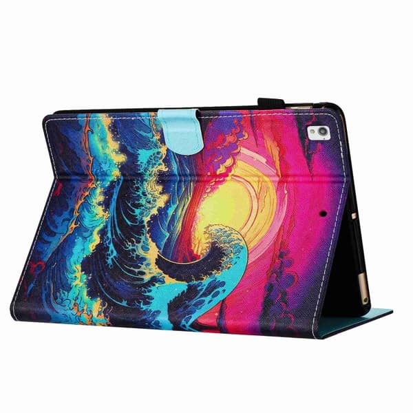 Samsung Galaxy Tab A7 Lite T220 Mönstrad Läderfodral Vågor