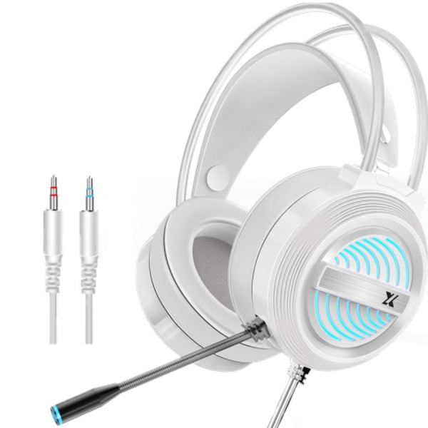 Heir Audio Head-Mounted Gaming Wired Headset Med Mikrofon, Färg: X9S Dubbel Hål Vit