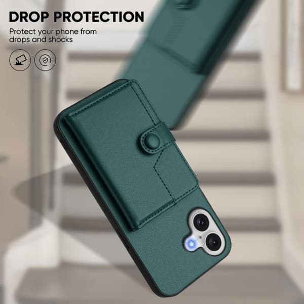 iPhone 17 Skal med RFID-säkerhet och kortfack Grön