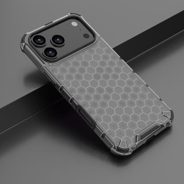 iPhone 18 Pro Max / iPhone 17 Pro Max Skal med Honungskombination och Stötskydd Svart