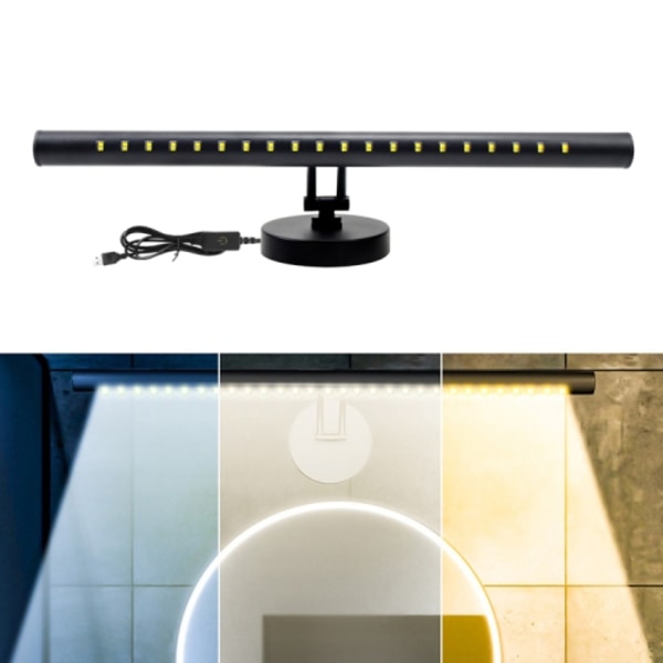 Trefärgad sminkbordsspegel strålkastare USB steglös dimning fyllningsljus, storlek: 40cm