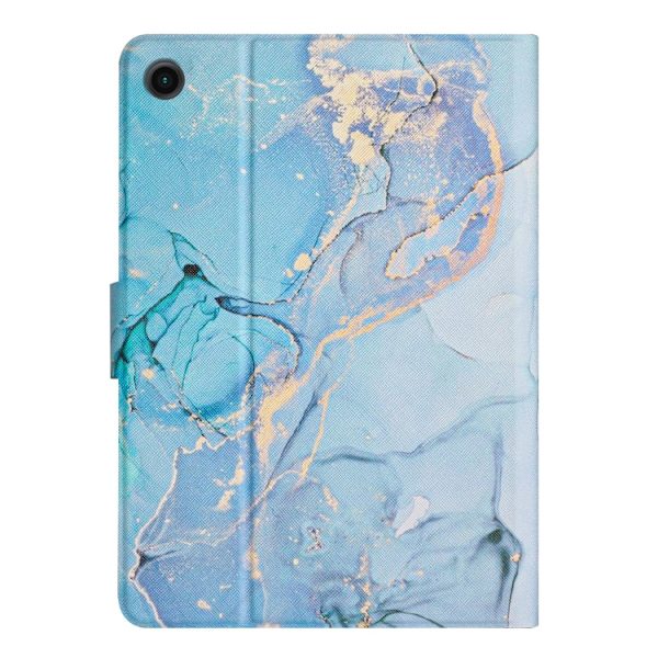 Samsung Galaxy Tab A8 Marble Mönster Smart Läderfodral Blå