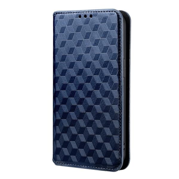 Redmi Note 14 Pro+ 5G - Flip Läderfodral med Kubisk Rutstruktur Blå