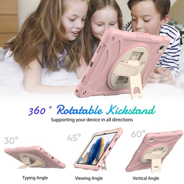 Samsung Galaxy Tab A8 10.5 (2021) Rotationsskydd i silikon + PC Roséguld