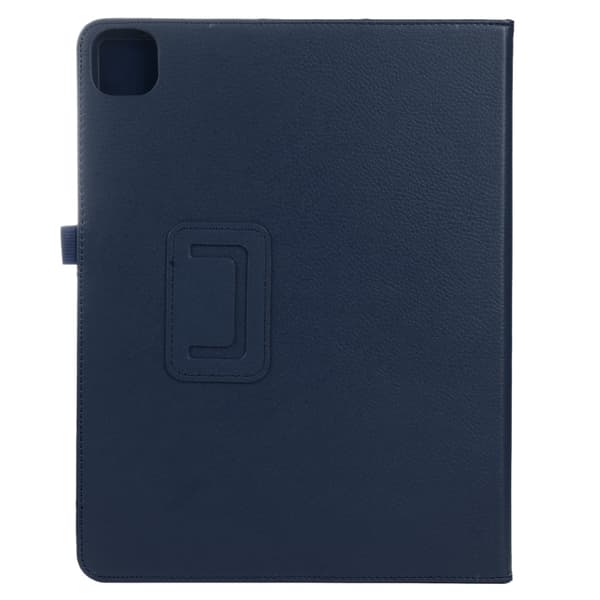 iPad Pro 13 2024 Litchi Textur Solid Fodral i Läder - Tablet Skal Mörkblå