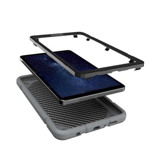 Samsung Galaxy Tab A9 / A11 Silikon Hybridfodral Grå Svart
