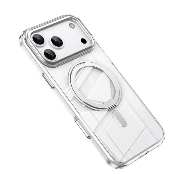 iPhone 18 Pro Max / iPhone 17 Pro Max Frostad 360 Grad MagSafe Magnetisk Hållare Skal Silver