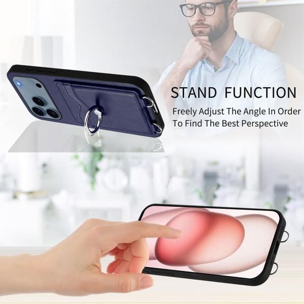 iPhone 18 Pro Max / iPhone 17 Pro Max Skal med R20 Ringkortshållare Blå