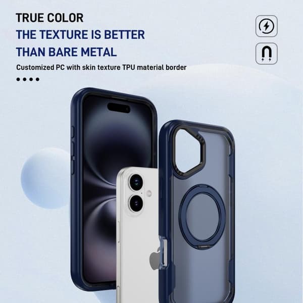 iPhone 17 Skal Defend Rugged Gear Holder MagSafe Blå + Transparent Blå