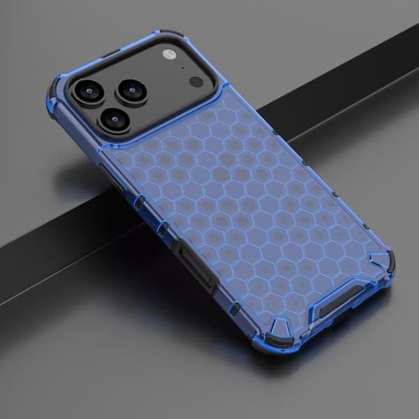iPhone 18 Pro Max / iPhone 17 Pro Max Skal med Honungskombination och Stötskydd Blå