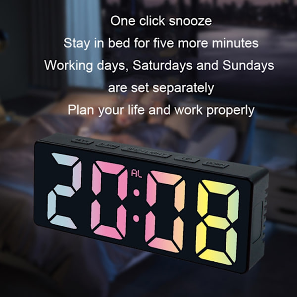 3806C LED Elektronisk Hem Vardagsrum Skrivbordsklocka Evighetskalender Digital Bordsur