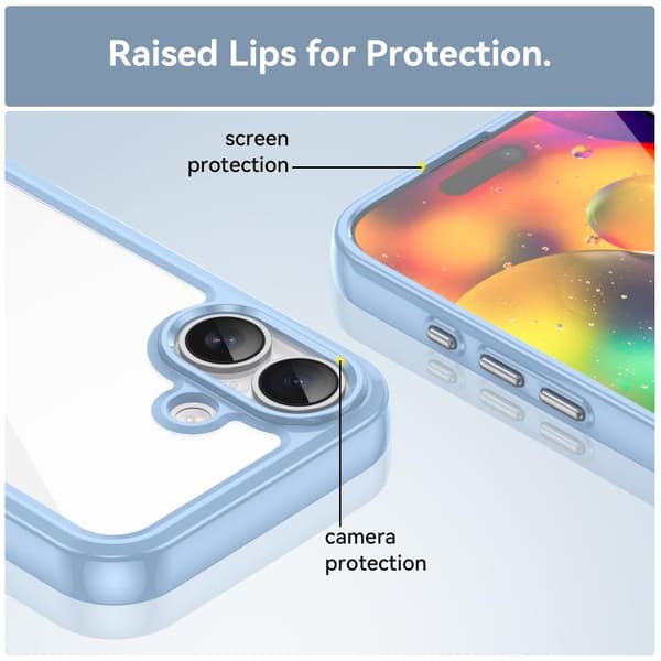 iPhone 17 Skal - Färgglad Akryl + TPU Blå