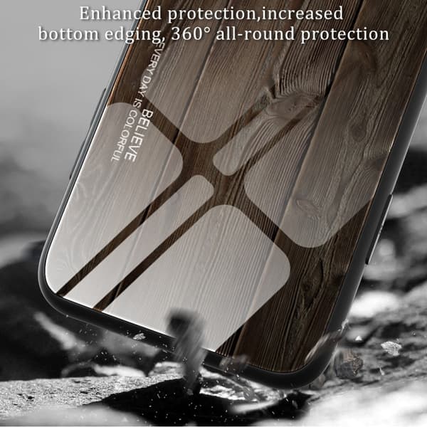 iPhone 17 Pro Skal - träfärgad glasdesign Svart