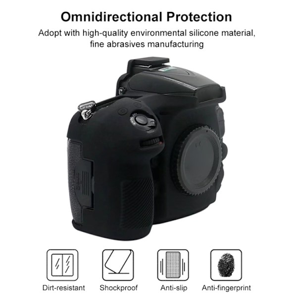 Mjukt silikonfodral för Nikon D810 Svart