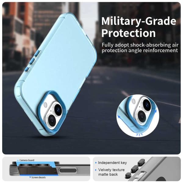 iPhone 17 Skal - Candy PC Hybrid TPU Stötsäker Blå