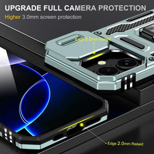 iPhone 17 Skal med Armor PC + TPU Kameraskydd Alpingrön