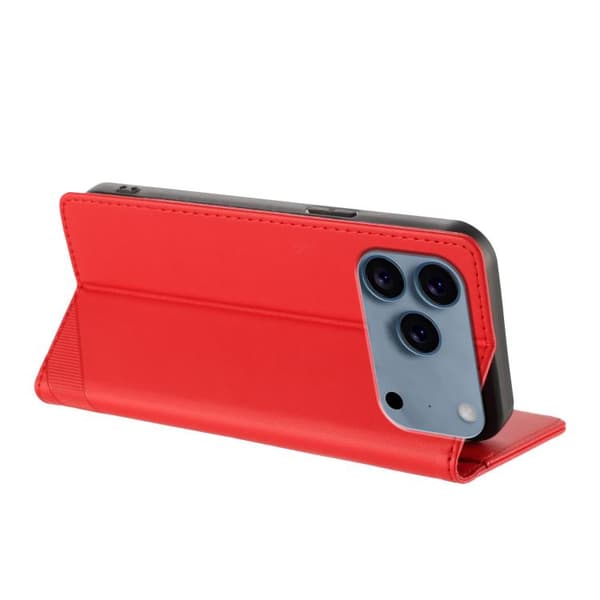 iPhone 18 Pro Max / iPhone 17 Pro Max Skal läderfodral - Prägad Multifunktionell Plånbok - Retro Läder Röd