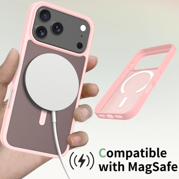 iPhone 18 Pro Max / iPhone 17 Pro Max Skal - TPU Hybrid PC med MagSafe Rosa