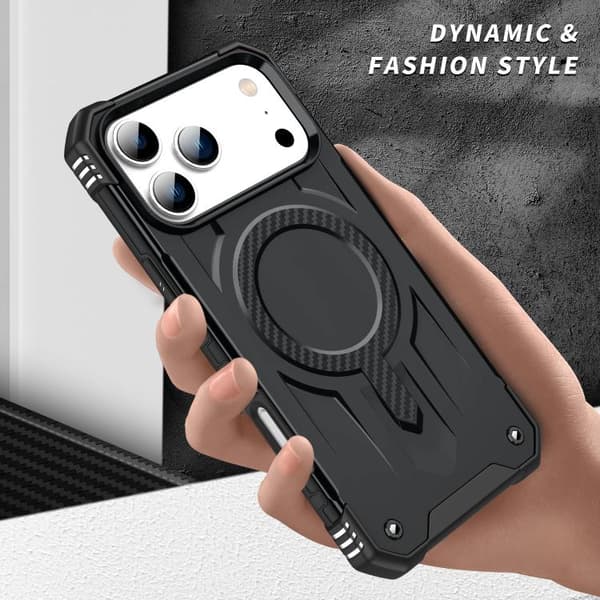 iPhone 18 Pro Max / iPhone 17 Pro Max Skal med MagSafe TPU Hybrid PC Svart
