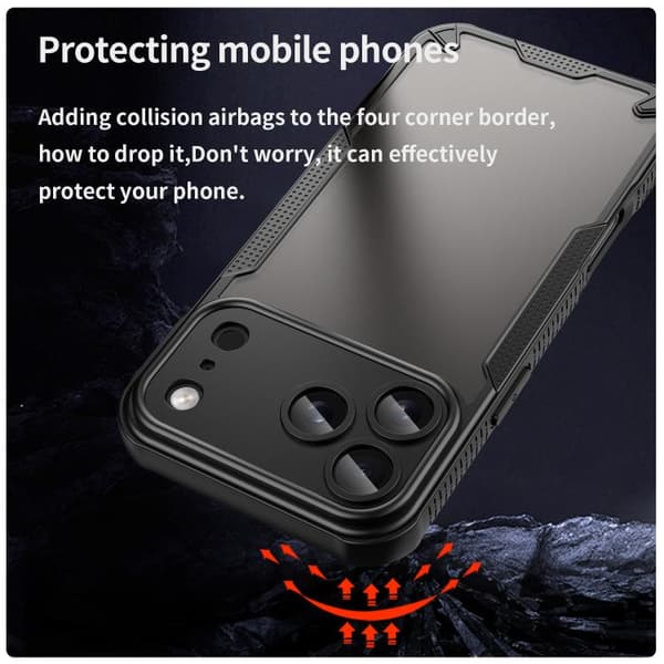 iPhone 18 Pro Max / iPhone 17 Pro Max Skal - Armor Glaze PC Hybrid TPU Svart