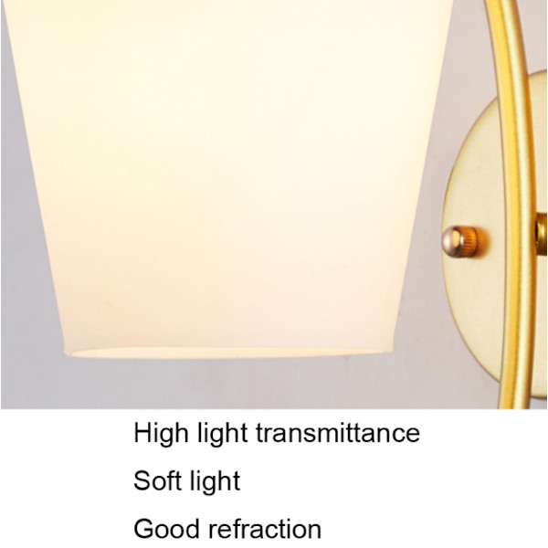 LED-glasvägg sovrum sänglampa vardagsrum studie trappa vägglampa, strömkälla: 5W vitt ljus (6104 Golden Milk White)