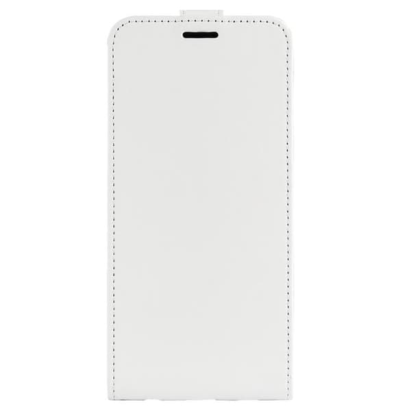 iPhone 17 Skal läderfodral med enkel vertikal flip och R64-textur Vit