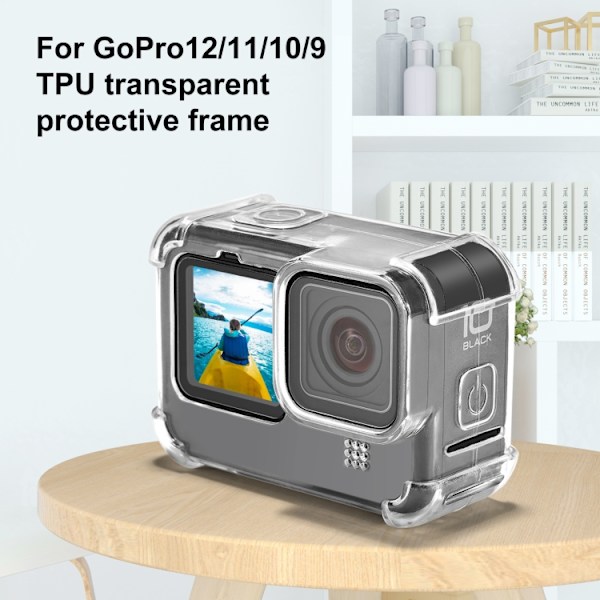 Genomskinligt TPU-fodral med objektivlock för GoPro HERO12 Black /11 Black /10 Black /9 Black