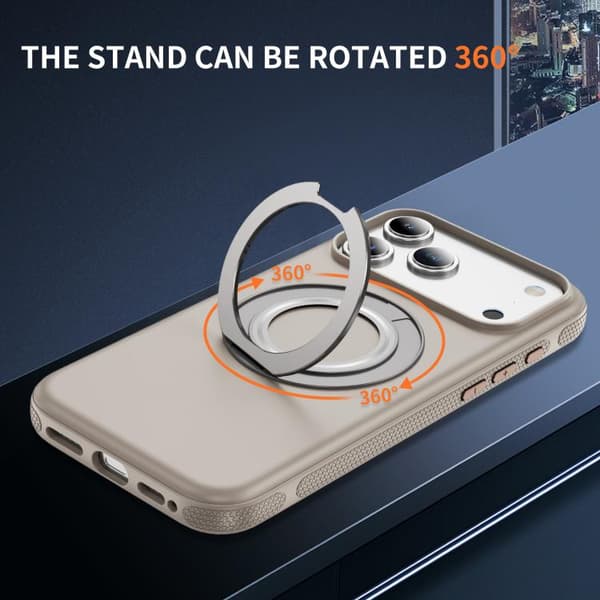 iPhone 18 Pro Max / iPhone 17 Pro Max Skal med C MagSafe Gear Holder Beige Grå
