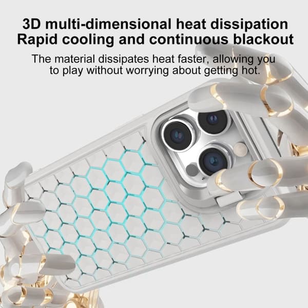 iPhone 16 Pro Max Honeycomb Strålande Linshållare Magsafe Skal Blå