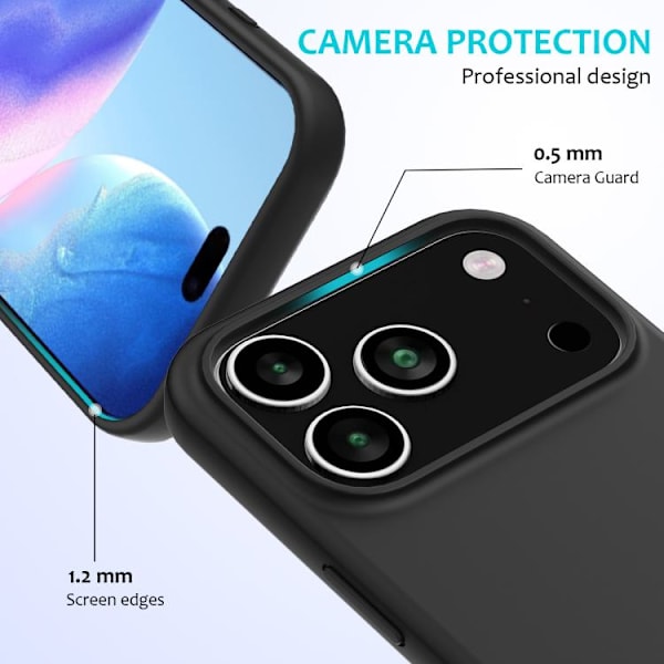 iPhone 17 Pro Skal - Solid Färg Silikon Svart