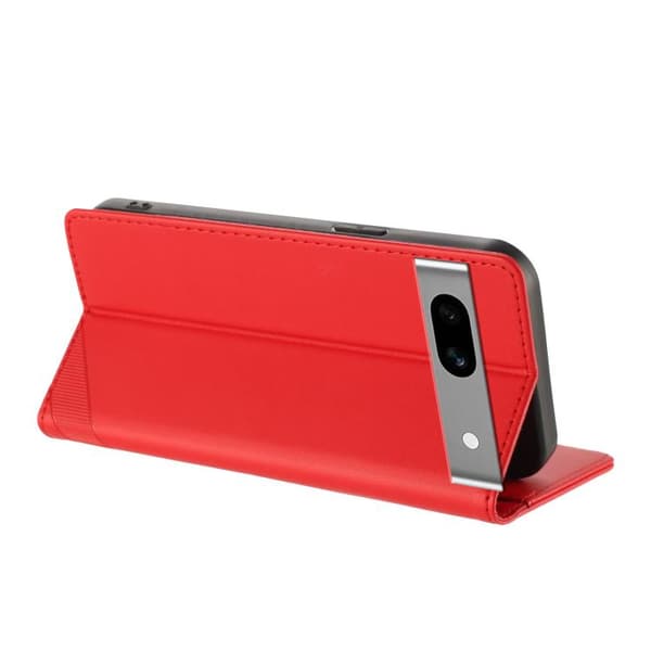 för Pixel 7a Fodral i Retro Läder med Embossed Multi-funktionell Plånbok Röd