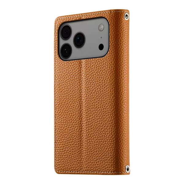 iPhone 18 Pro Max / iPhone 17 Pro Max Skal läderfodral med flerfack och dragkedja, kortrem Brun