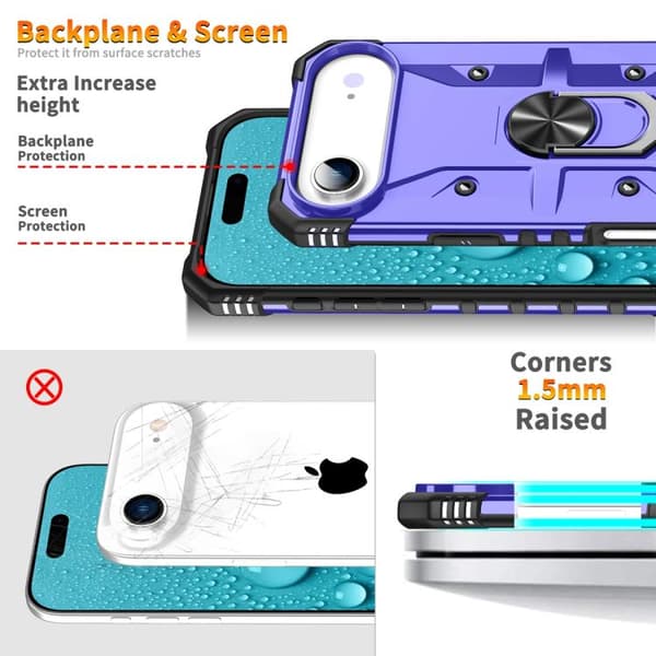 iPhone 17 Air Skal med Ringhållare Purpur