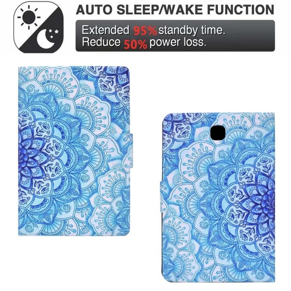 Samsung Galaxy Tab A 8.0 (2015) TPU Läderfodral Grön Blomma