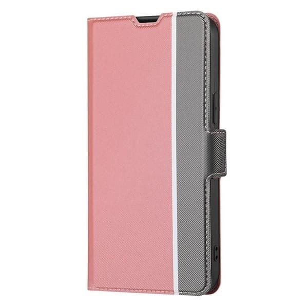 Redmi A5 4G - Läderfodral med Twill-textur och sidoknappar Rosa