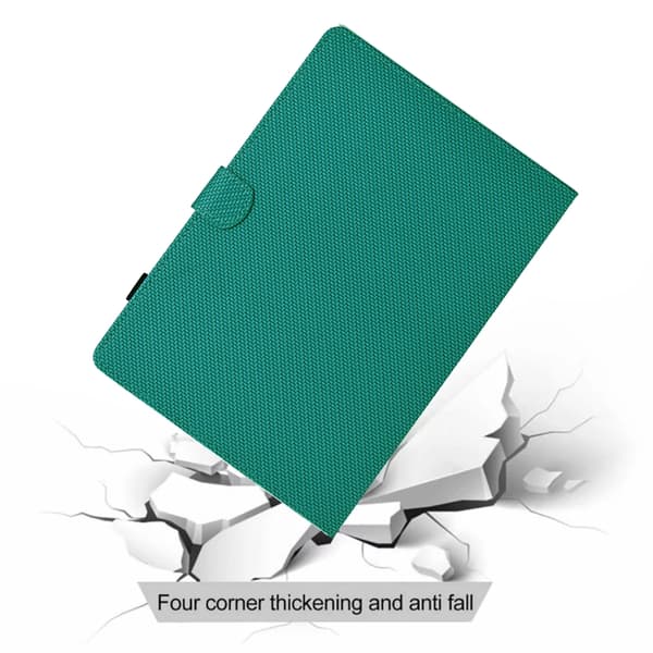 iPad mini 2024 / mini 6 Skal i Läder med Solid Färg och Fibertextur Sjön Grön