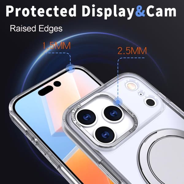 iPhone 18 Pro Max / iPhone 17 Pro Max 360-graders roterande MagSafe magnetisk skal Transparent