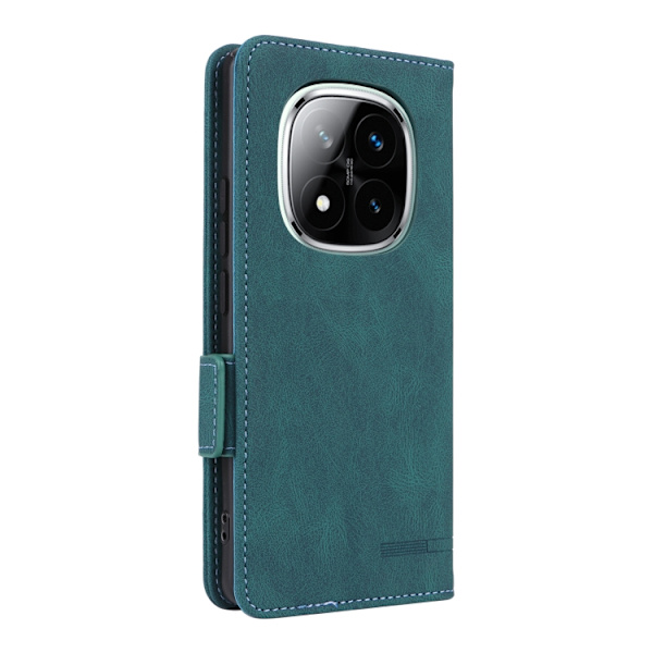 Redmi Note 14 Pro / Note 14 Pro+ 5G Magnetisk Låsfunktion Läderfodral Grön