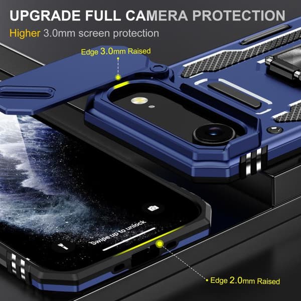 iPhone 17 Air - Armor PC + TPU Kameraskydd Skal Marinblå