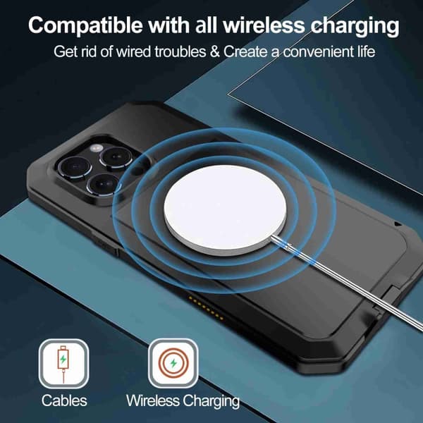 iPhone 16 Pro Max RedPepper Triple-skyddad Metallskal Svart