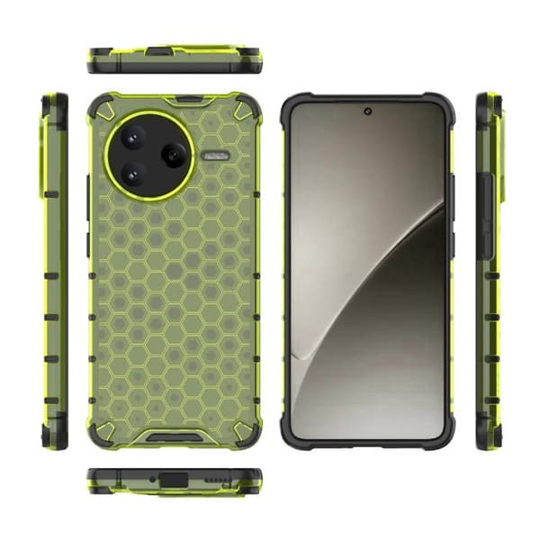 Redmi K80 / POCO F7 Pro - Honeycomb Stöttålig Mobilskal Grön