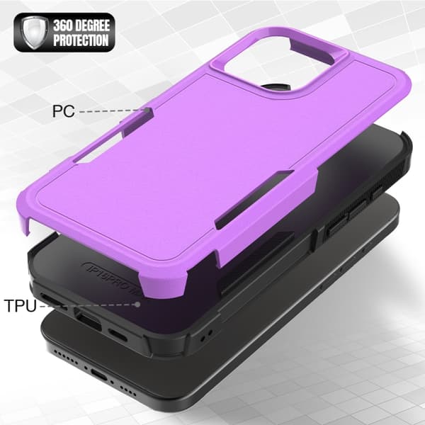iPhone 16 Pro Max 2 1 PC + TPU Skal Purpur