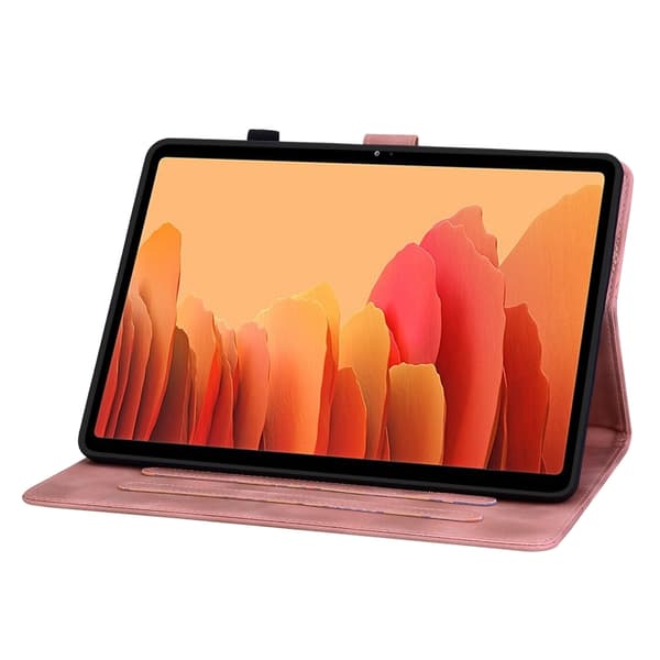 Samsung Galaxy Tab A7 10.4 Lily Prägad Läder Smart Fodral Rosa