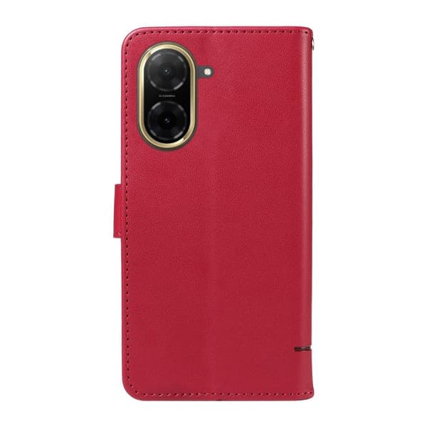 Redmi A5 4G - Flip Läderfodral med Embossed Kattmönster Röd