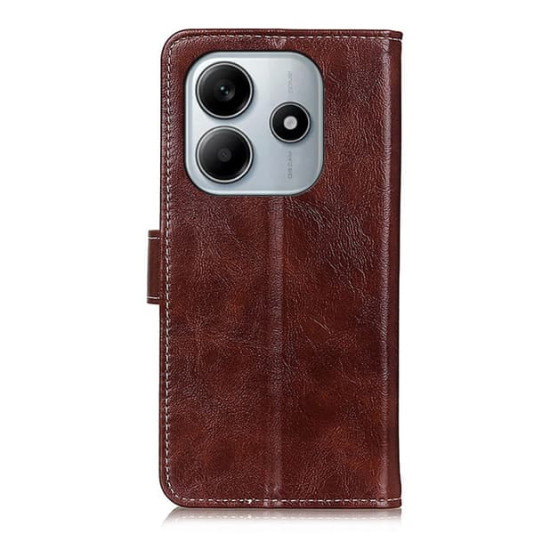 Redmi Note 14 4G - Retro Crazy Horse Textur Läderfodral Brun