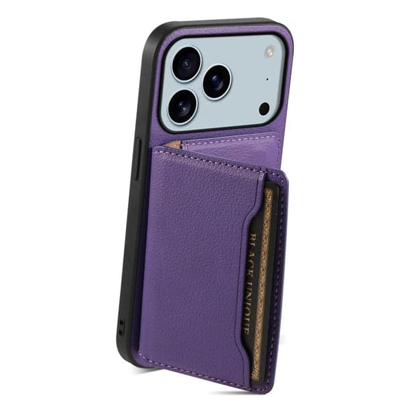 iPhone 18 Pro Max / iPhone 17 Pro Max Skal - kalvskinnstextur med full täckning Purpur