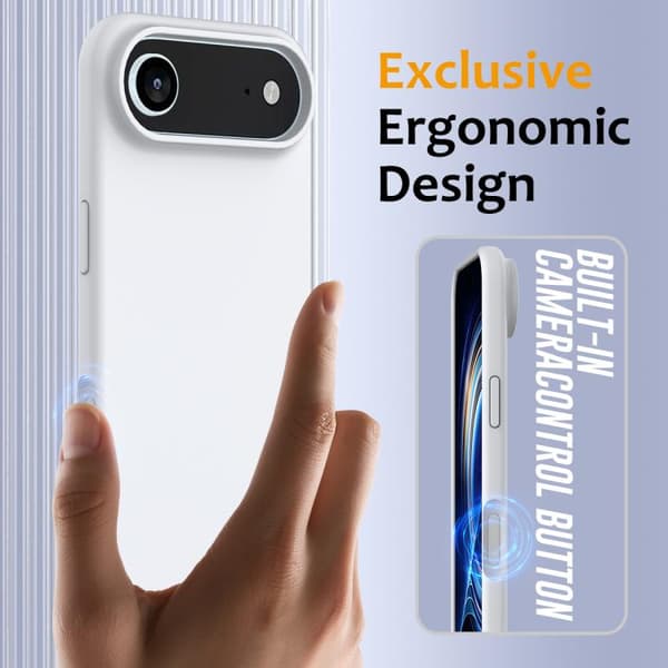 iPhone 17 Air Skal - Shockproof Silikon med MagSafe Vit