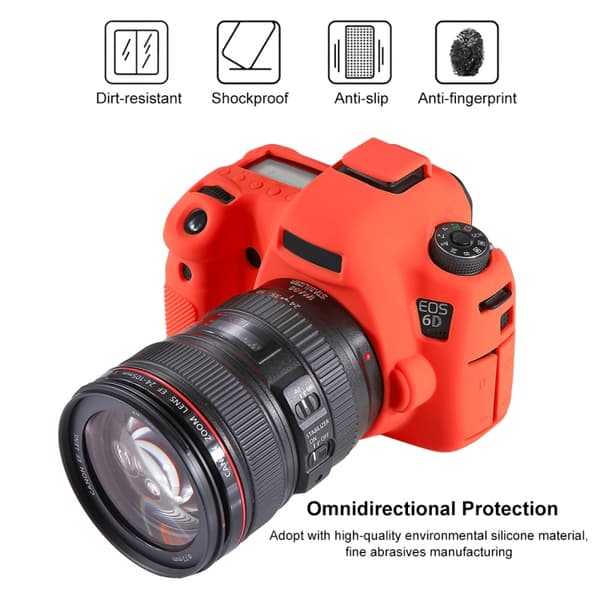 Mjukt silikonfodral för Canon EOS 6D Röd