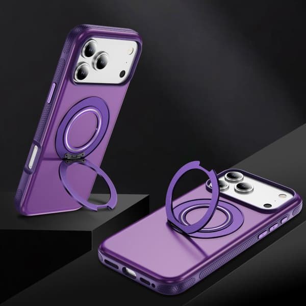 iPhone 18 Pro Max / iPhone 17 Pro Max Skal - Translucent PC Gear Holder med C MagSafe Ljust lila + lila